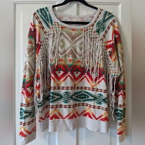 Vintage Denim & Supply 
Ralph Lauren
Oversized 
Fringe 
Southwestern 
24” PTP